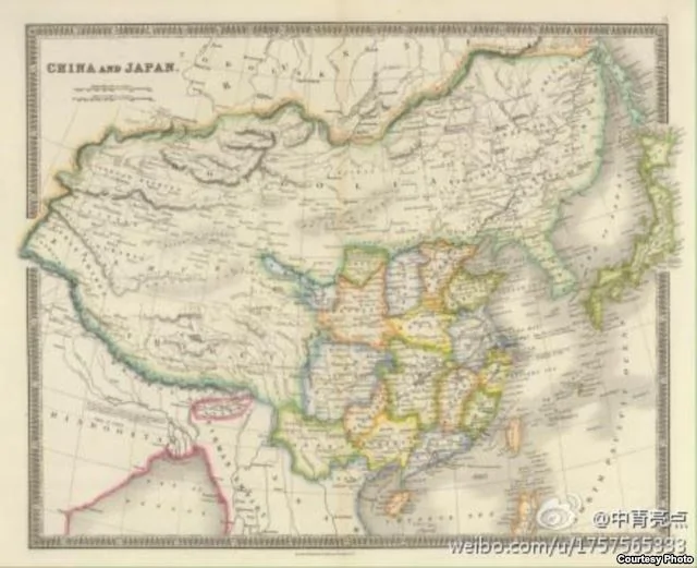 默克爾向習近平贈德1735年繪製的中國地圖（圖片來自新京報）