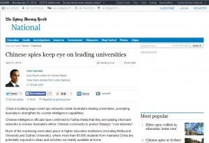 監視留學生中國在澳洲大學廣佈間諜網