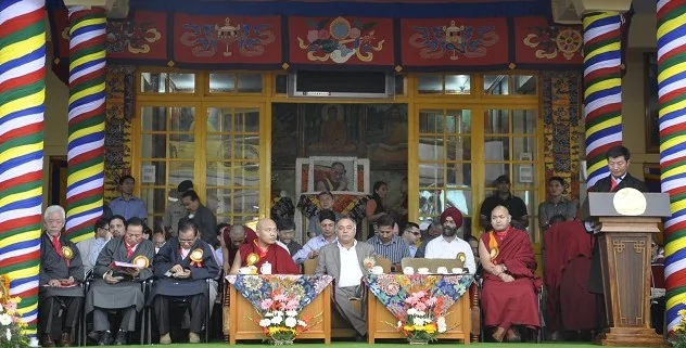 藏人行政中央司政在达赖喇嘛尊者79华诞庆典上发表讲话照片/DIIR