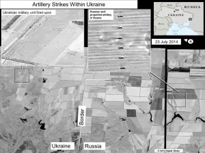 美公布俄罗斯向乌克兰国境砲击照片