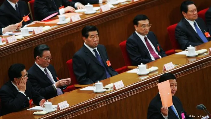 Xi Jinping& Zhou Yongkang(klein rechts im Bild) ARCHIVBILD16.03.2008