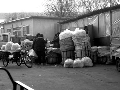 “黑作坊”制好的豆芽流向北京日上综合商品批发市场。
