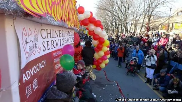 美國芝加哥的華人在中國城慶祝過年。（資料照）