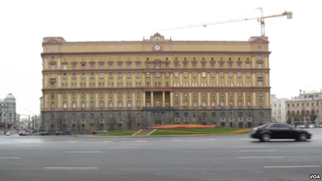 莫斯科市中心的前克格勃大楼，目前是俄罗斯联邦安全局总部。(美国之音白桦拍摄）