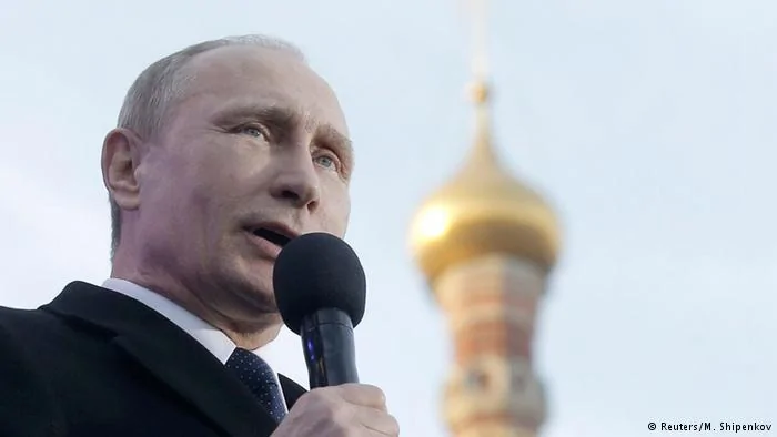 Russland Moskau Feierlichkeiten Jahrestag Krim Annektierung Putin