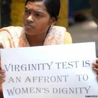 示威者反對貞潔測試（資料照片）