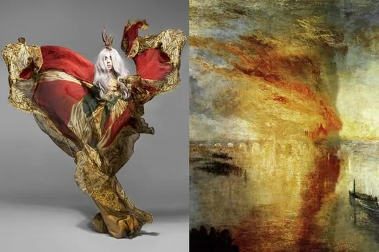 Lady Gaga雜誌大片 vs英國畫家特納的《國會大廈的火災》