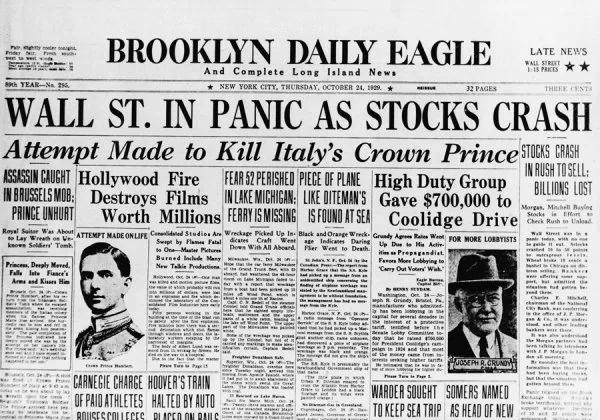 股灾逼近中国？看1929年美国股市暴跌场景