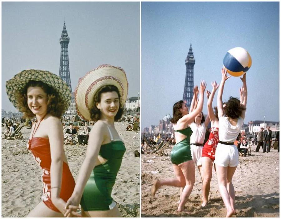 60年前的老照片:欧洲人这样在海滨度假