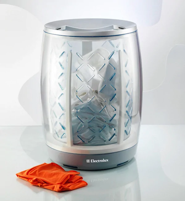 A hamper that is also a washing machine and dryer.