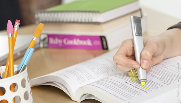 A highlighter that will fade over time. No more permanent book damage.