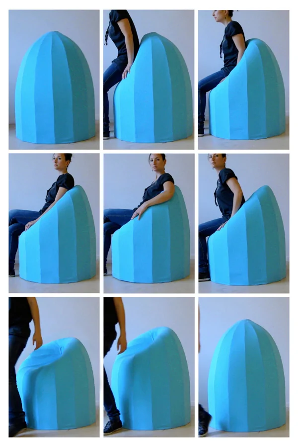 A foam chair that pops back into shape.