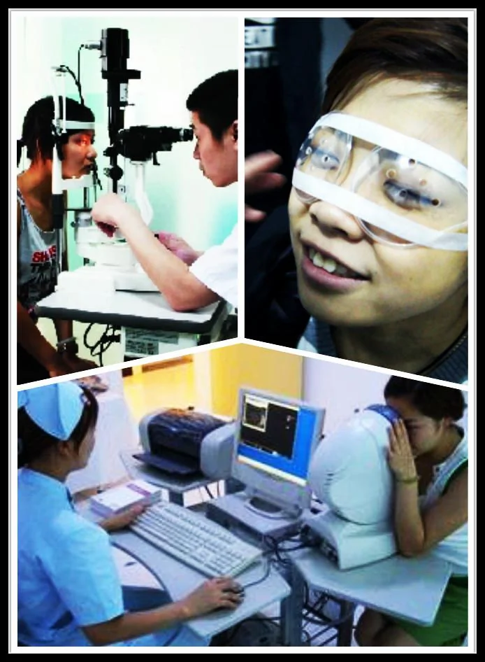 圖為各種矯治近視的醫學方法。