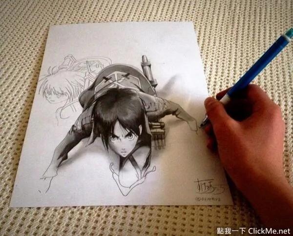 突破画面的超神立体插画!二次元人物跑到现实生活中?!