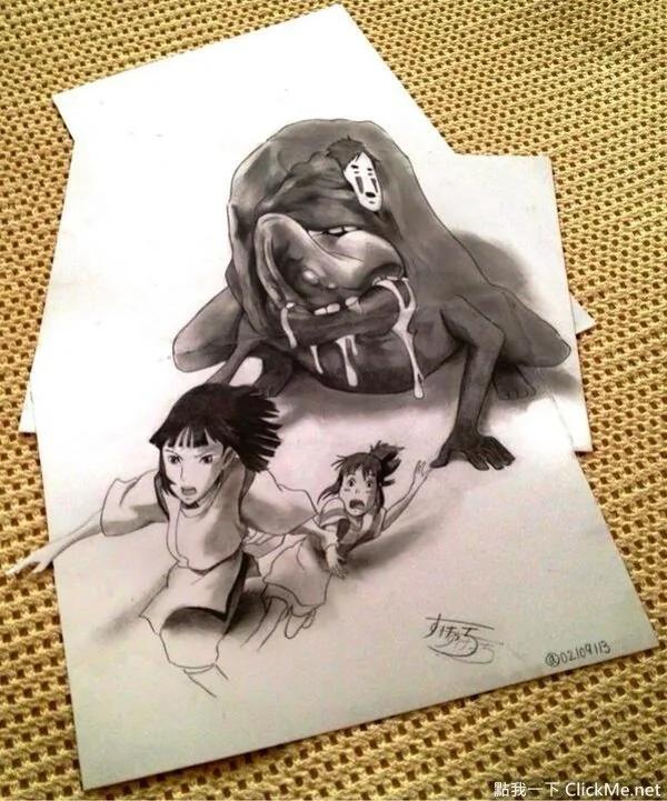 突破画面的超神立体插画!二次元人物跑到现实生活中?!