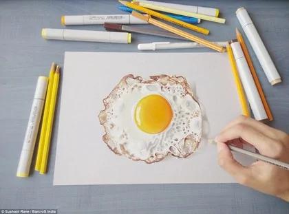 纸上一颗栩栩如生 3D鸡蛋 让印度大学生爆红
