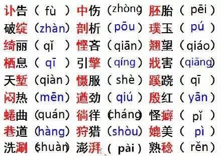 最容易读错的240个汉字 看完后简直不敢说话了