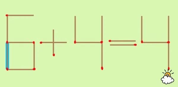动一根火柴这个“6+4=4”算式就会正确 你能看出3种解法吗?