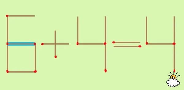 动一根火柴这个“6+4=4”算式就会正确 你能看出3种解法吗?