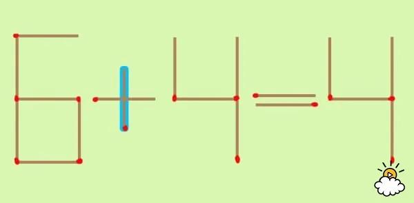 动一根火柴这个“6+4=4”算式就会正确 你能看出3种解法吗?