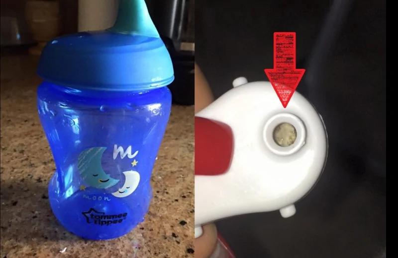 爸爸把小女儿的吸管杯分解后,才赫然发现女儿一直生病的原因,太恶了!