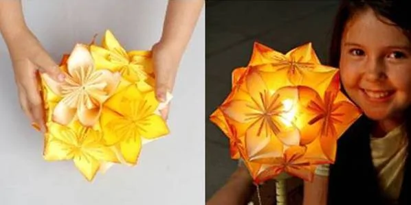 DIY一捧可以挂起来当装饰的折纸绣球花4