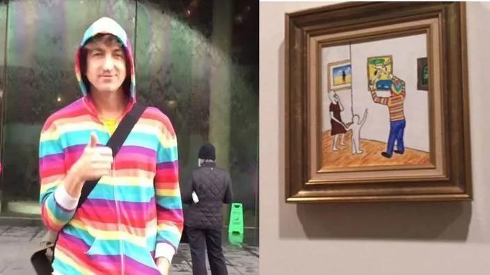 把自己作品“偷渡进美术馆”就这样一路挂了好几天…