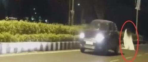 男子夜间开车遇见“鬼” 摄像头揭真相
