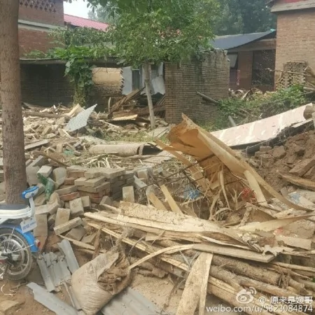 邢台村莊洪水過後的景象。（網絡圖片）