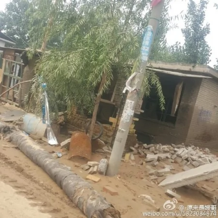 邢台村莊洪水過後的景象。（網絡圖片）
