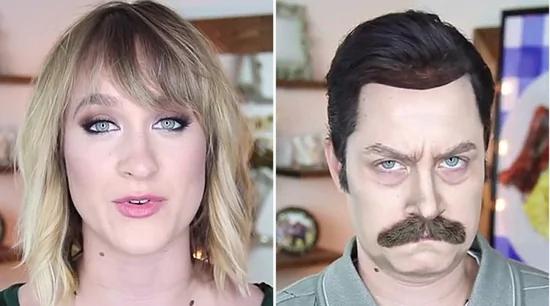震惊!这个姑娘通过神奇化妆术,一秒变!
