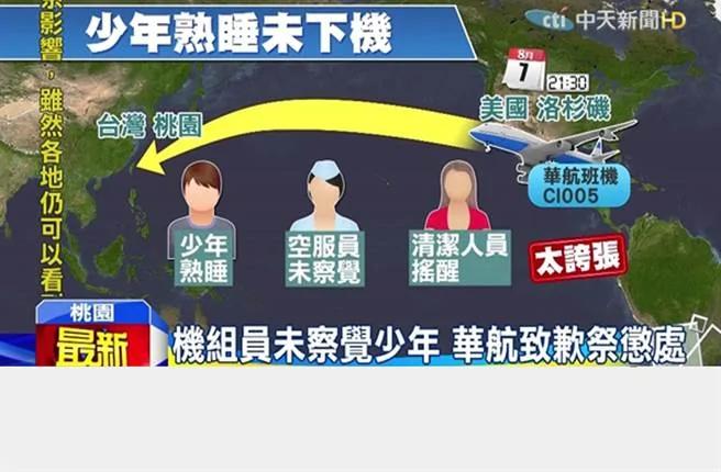 少年睡过头没下机 华航空服竟未察觉