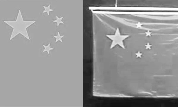 里约奥运第三日，中共的“错误五星旗”再次升起（右）。（合成图片）