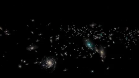 银河系后面隐藏数百个星系。（ICRAR视频截图）