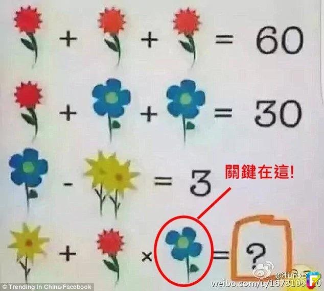 这道看似简单的 花朵算数题 已经让很多网友都想破脑袋 结果不是101