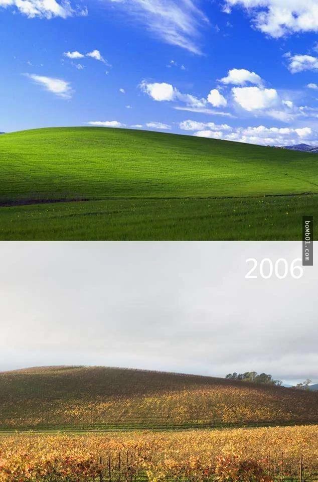 “Windows XP经典桌布”拍摄地 15年后什么样?
