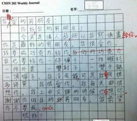 老外的中文作文 我的天 老师都快疯掉了! 图集