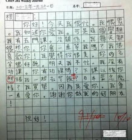 老外的中文作文 我的天 老师都快疯掉了! 图集