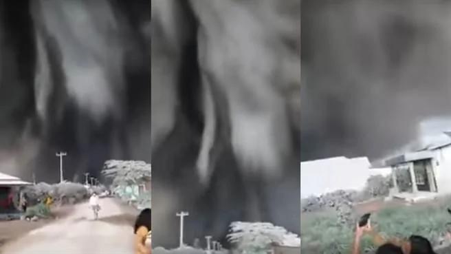 印尼火山喷发后天空出现裂痕 网友惊呼：世界末日！