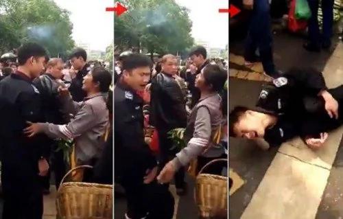 城管与大妈街头“对决” 画面让路人捧腹大笑