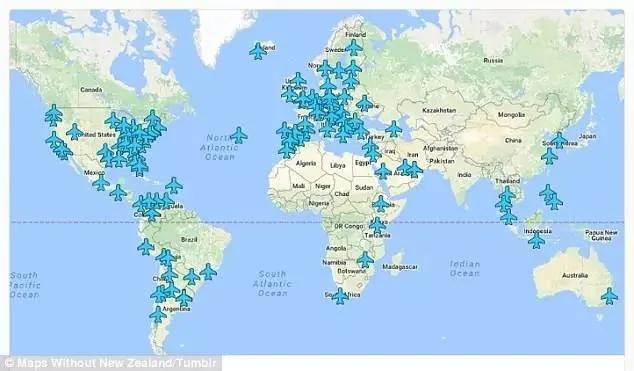 全球最委屈巴巴的国家新西兰:被忘放世界地图了