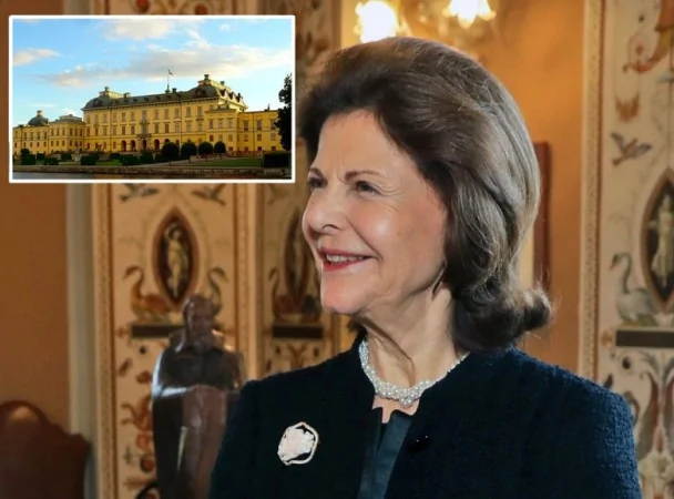 瑞典王后西尔维娅表示王宫（小图）闹鬼。（资料图片）