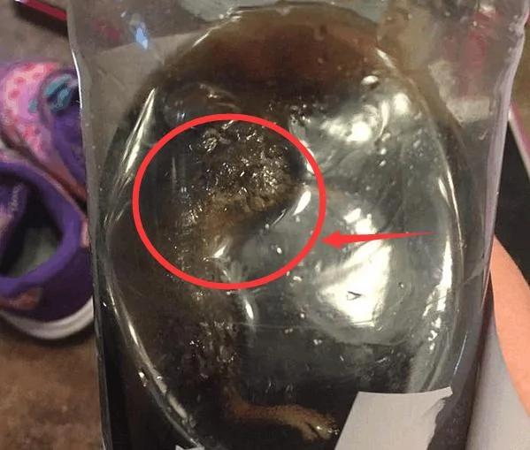 爷爷带孙买可乐 喝一半发现瓶中瞪着一双眼睛