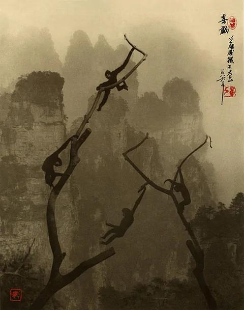 拍摄出来的水墨丹青