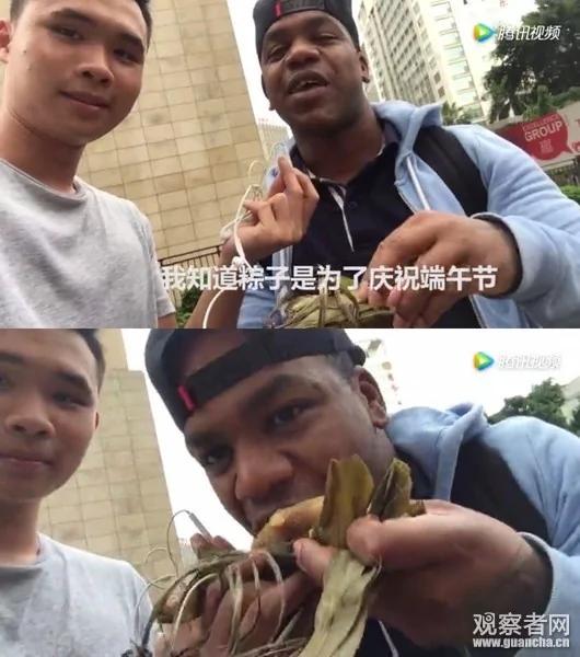外国人:粽子真好吃 就是外面的生菜有点硬…