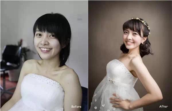 新娘妆前后对比 化妆师这个职业真是太逆天了!