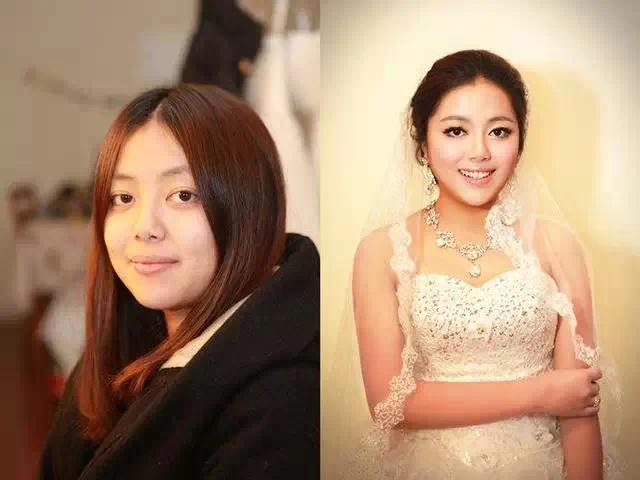 新娘妆前后对比 化妆师这个职业真是太逆天了!