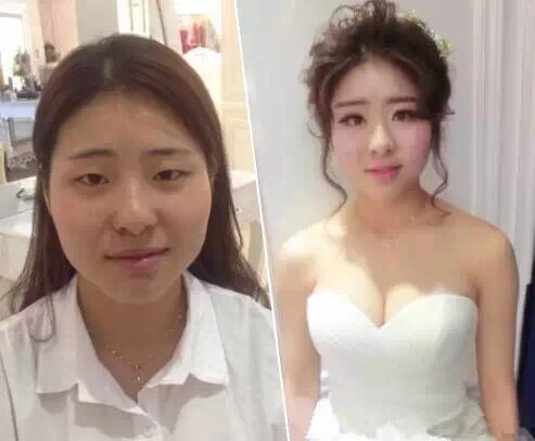 新娘妆前后对比 化妆师这个职业真是太逆天了!