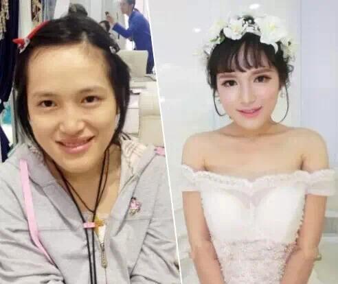 新娘妆前后对比 化妆师这个职业真是太逆天了!