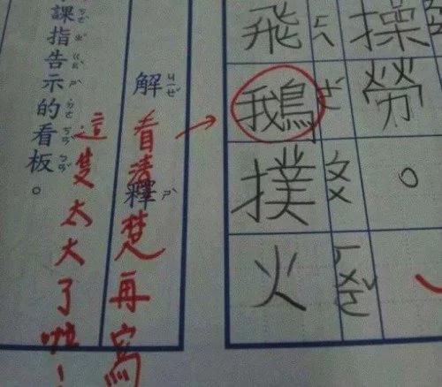 小学生作业写错字 订正结果笑翻网友